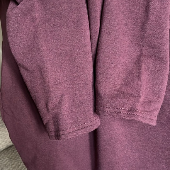Earth Yoga Sz L Burgundy Organic Cotton Cozy Karma Sweatshirt Dress - Picture 10 of 16